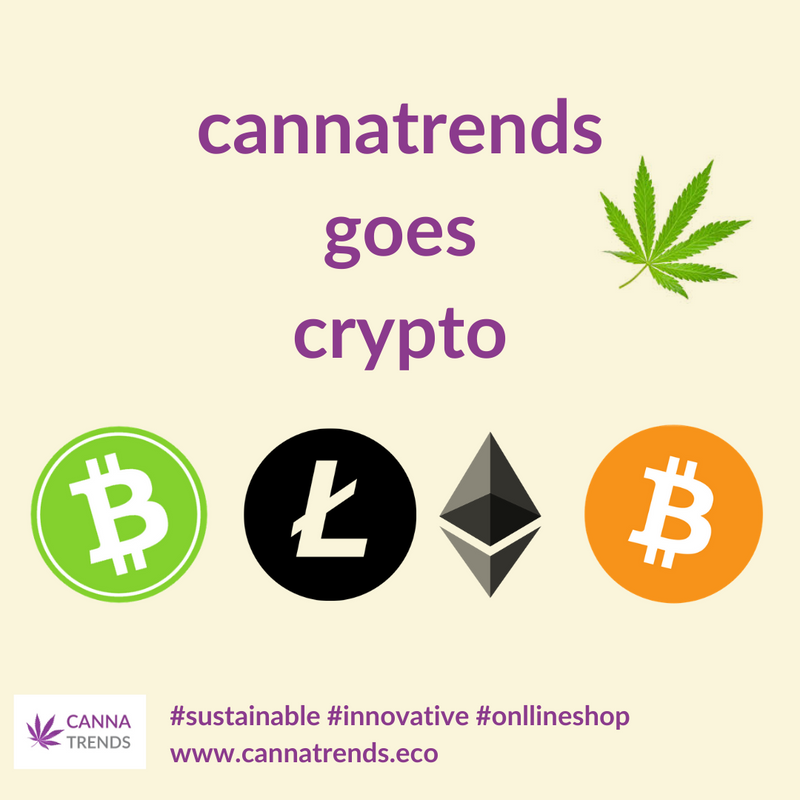 Bild von Kryptowährungen mit Cannabisblatt