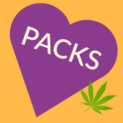 Packs mit Cannabisblatt