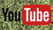 Cannabisblüten mit Youtube-Logo